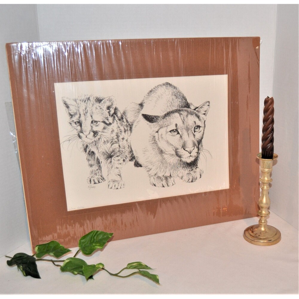 Vintage Kitten to Cat Art 1970s